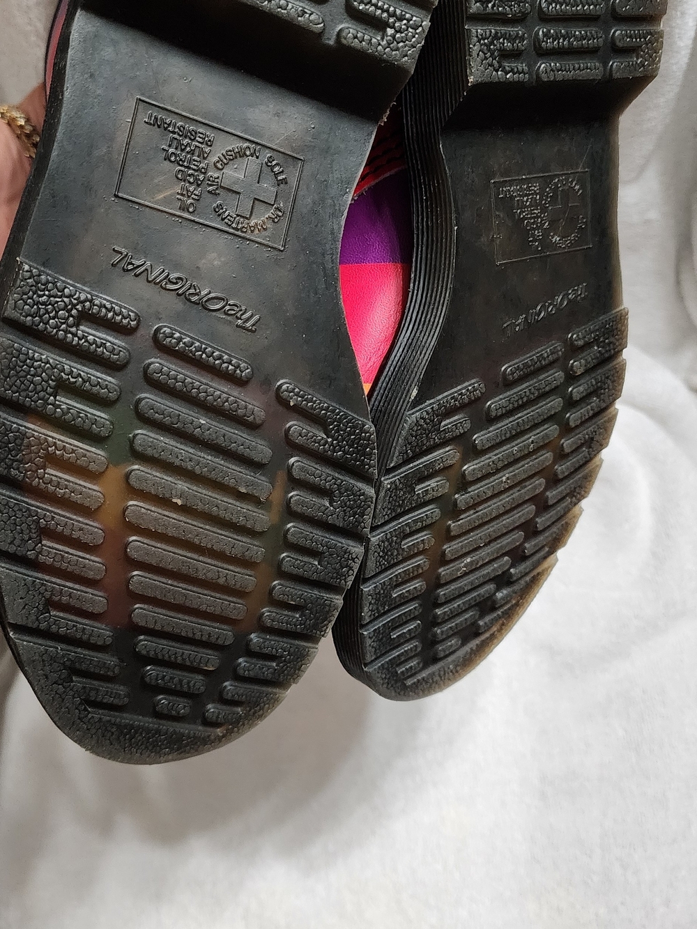 DR. MARTENS Rainbow Striped Women's Lace-Up Boots - Multi USW6 USM5 UK4 EU37 - Picture 12 of 14
